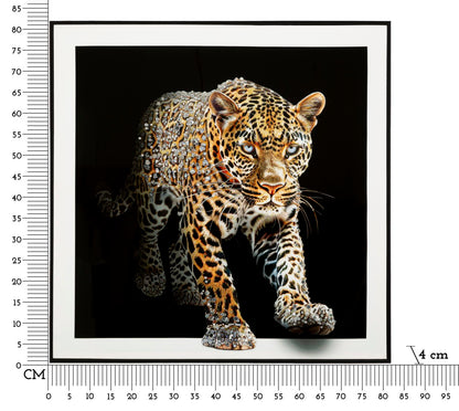 Schilderij On Canvas Lacquered Jaguar With Frame -a- 82×4×82 cm