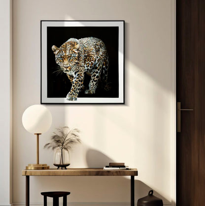 Schilderij On Canvas Lacquered Jaguar With Frame -b- 82×4×82 cm