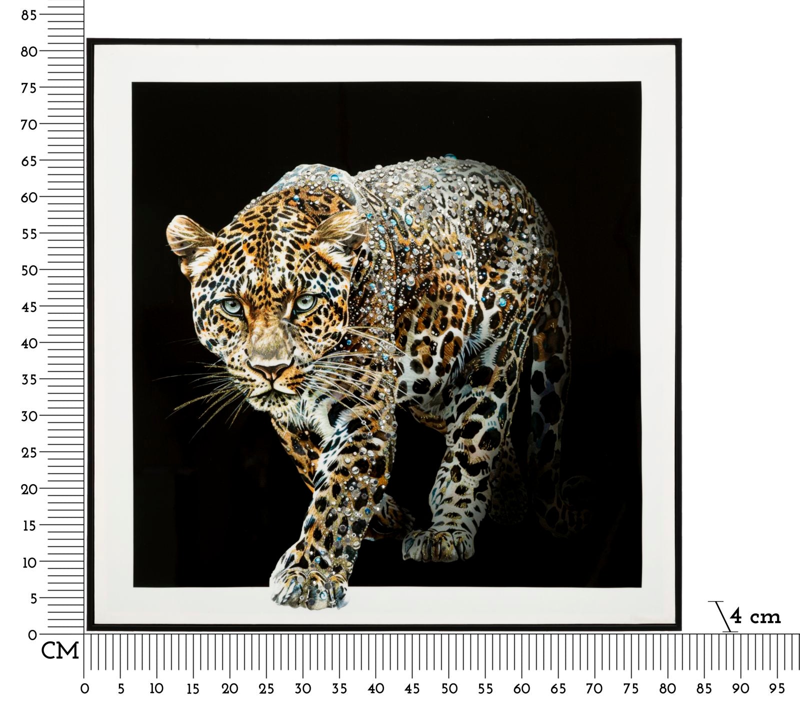 Schilderij On Canvas Lacquered Jaguar With Frame -b- 82×4×82 cm
