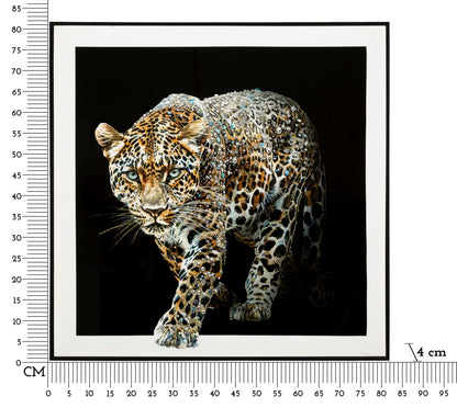 Schilderij On Canvas Lacquered Jaguar With Frame -b- 82×4×82 cm