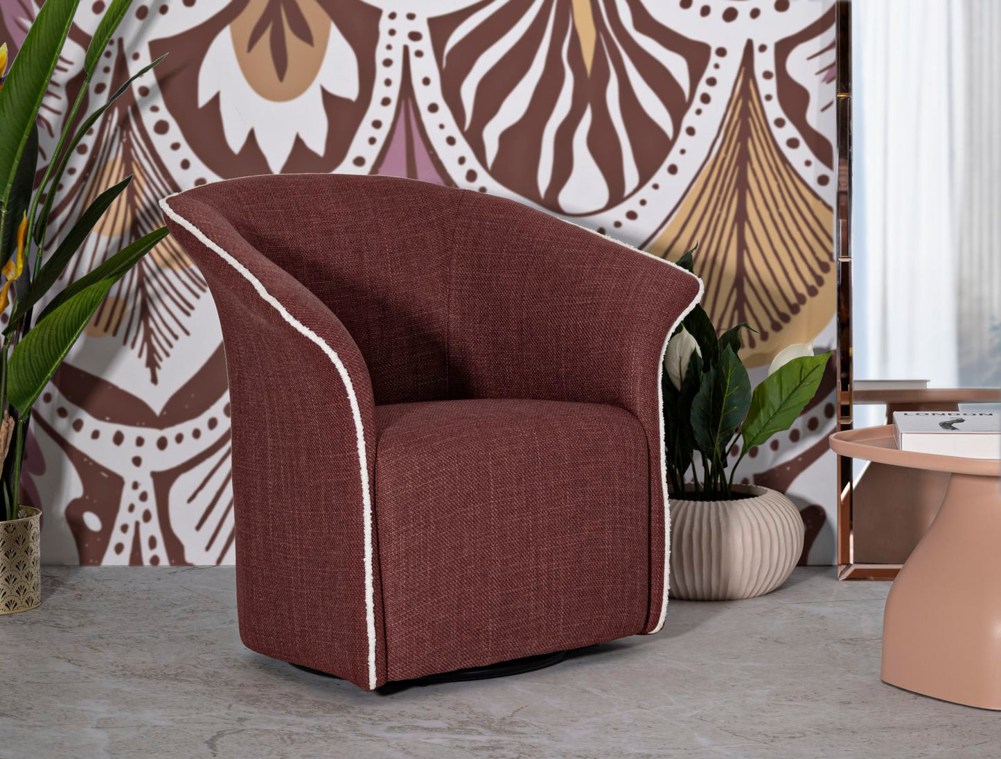Fauteuil Siena Swivel Armchair Bordeaux 83,5×66×80 cm