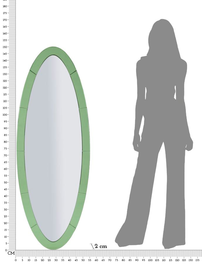Spiegel Oslo Wall Mirror Green 55×2×150 cm