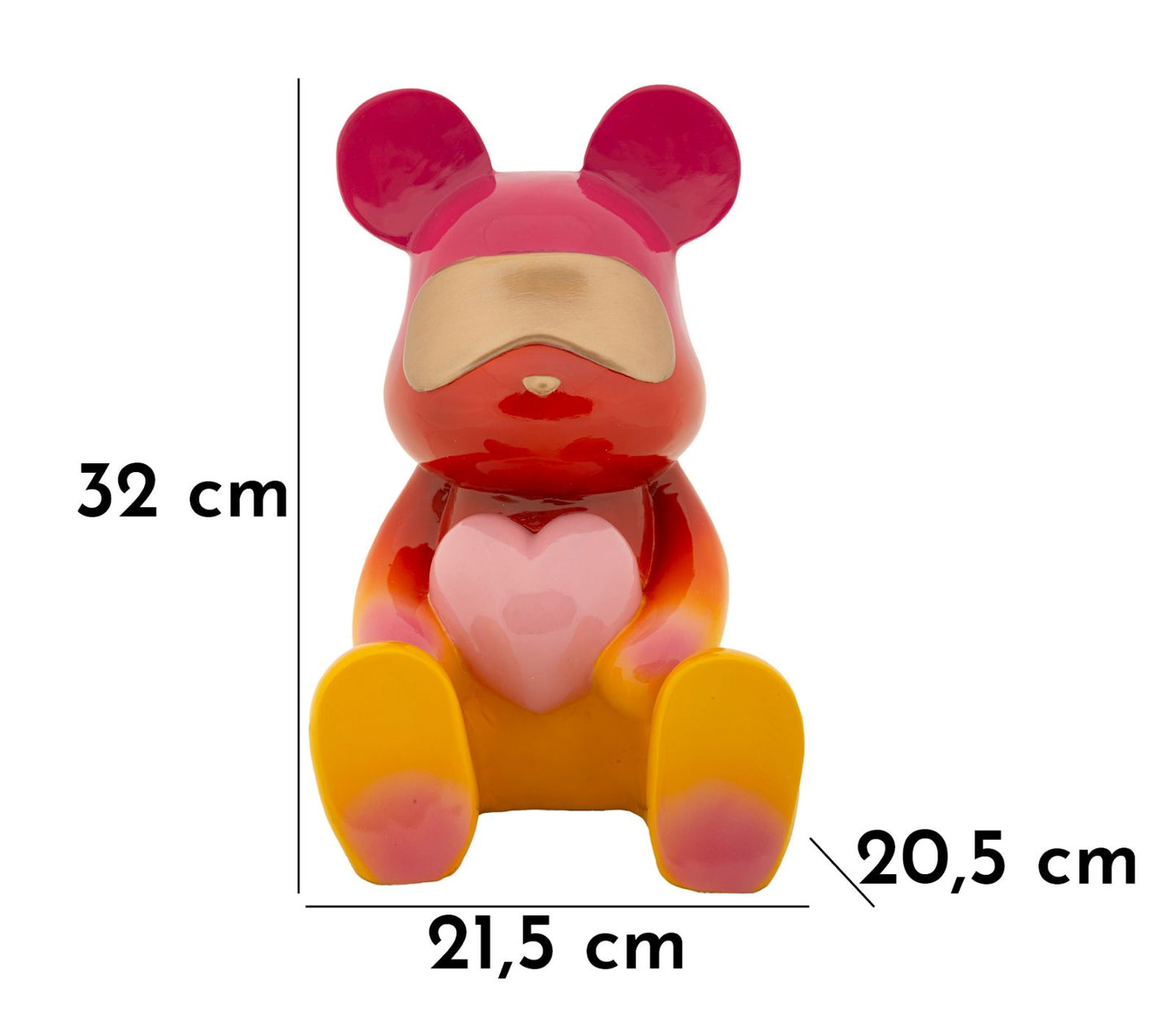 Decoratie Rainbow Bear 21,5×20,5×32 cm
