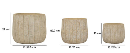 Vaas Cachepot Flake Set 3 Pcs 30,5×27 cm
