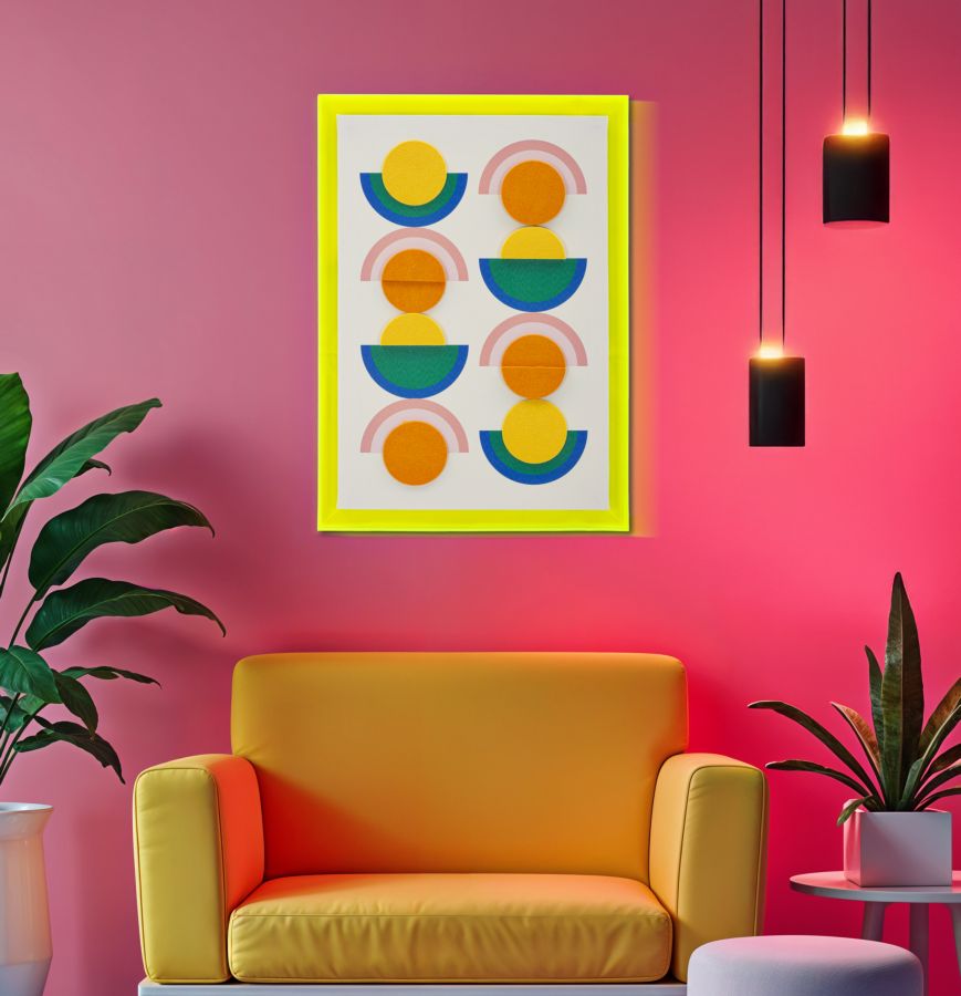 Schilderij Pop Art Canvas Print With Frame -w- 50×3,3×70 cm