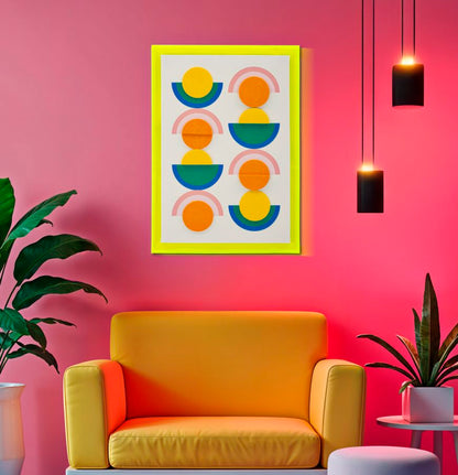 Schilderij Pop Art Canvas Print With Frame -w- 50×3,3×70 cm