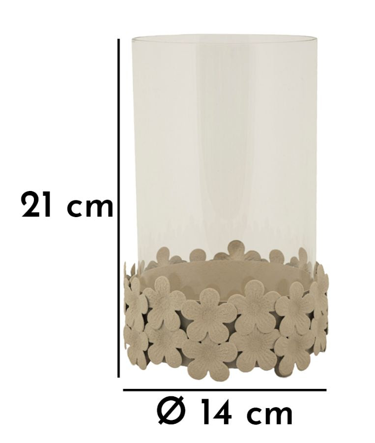 Kandelaar Dune C/vetro Ø 14×21 cm