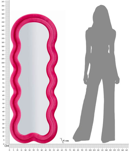 Spiegel Miki Wall Mirror Velvet Fuchsia 60×4×160 cm