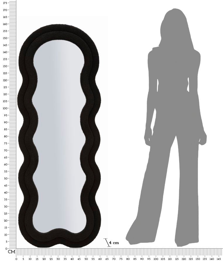 Spiegel Black Teddy Wall Mirror 60×4×160 cm