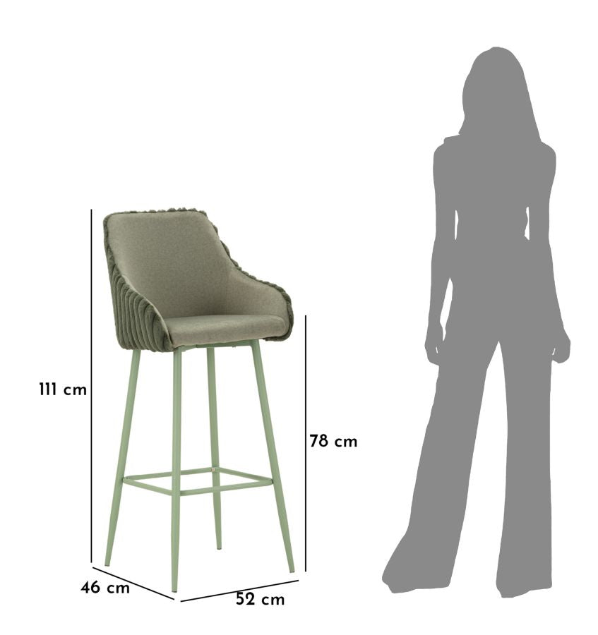 Barkruk Alaska -a- Green Set 2 Pcs 52×46×111 cm