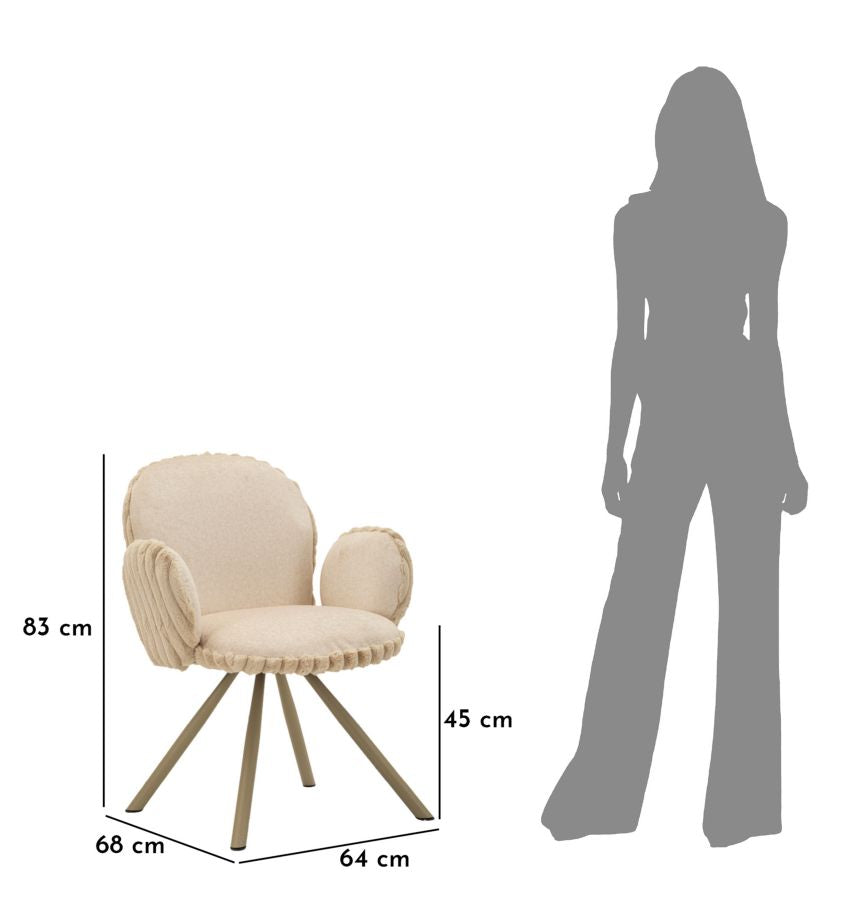 Stoel Stockholm -b-cream Set 2 Pcs 64×68×83 cm
