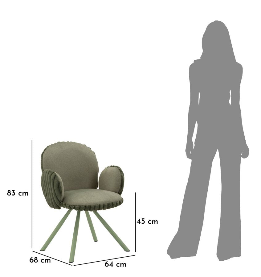 Stoel Stockholm -b- Green Set 2 Pcs 64×68×83 cm
