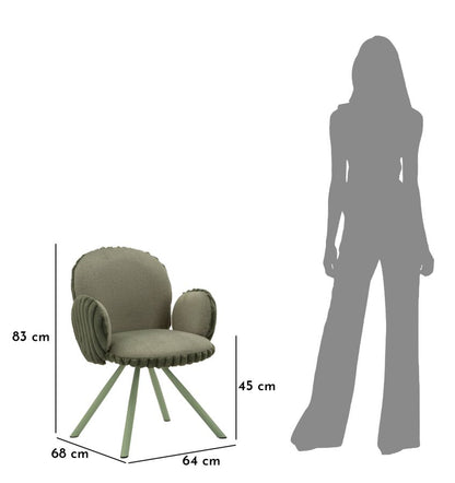 Stoel Stockholm -b- Green Set 2 Pcs 64×68×83 cm