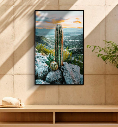 Schilderij Lacquered Canvas Print With Frame Cactus -h- 60×4×90 cm