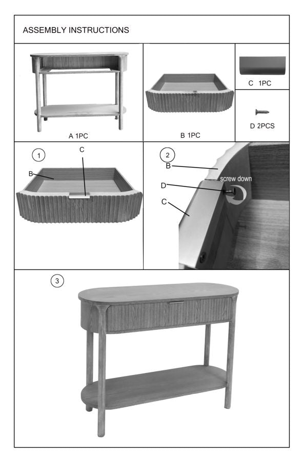 Consoletafel Gothenburg 110×40×80 cm