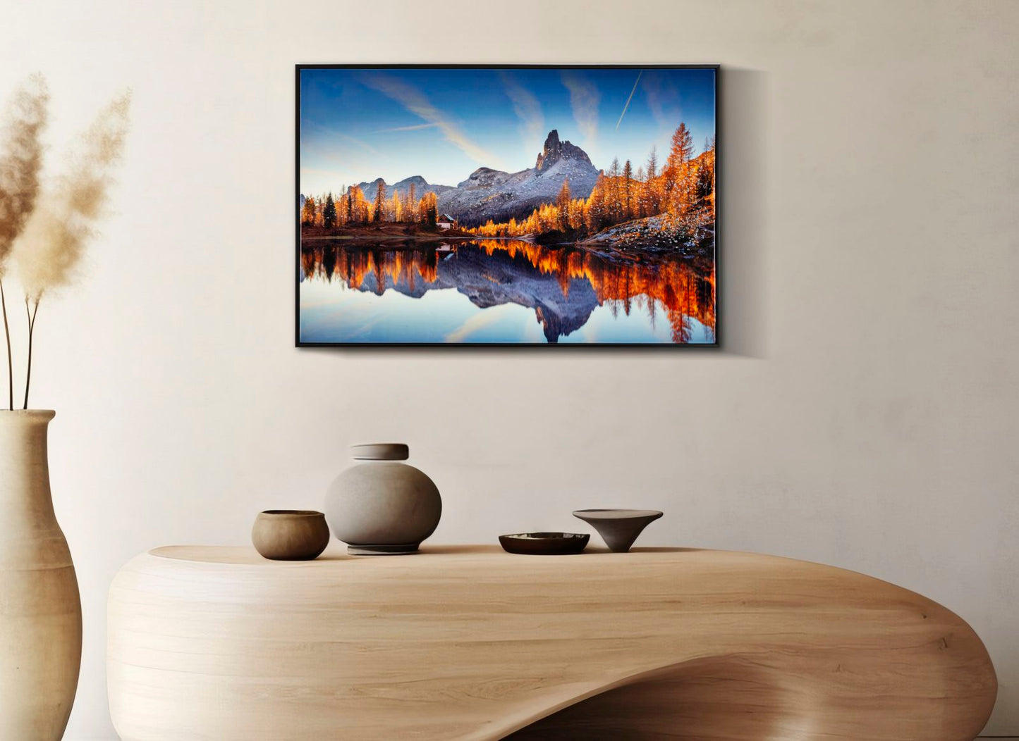 Schilderij Lacquered Canvas Print C/lake Frame 90×4×60 cm