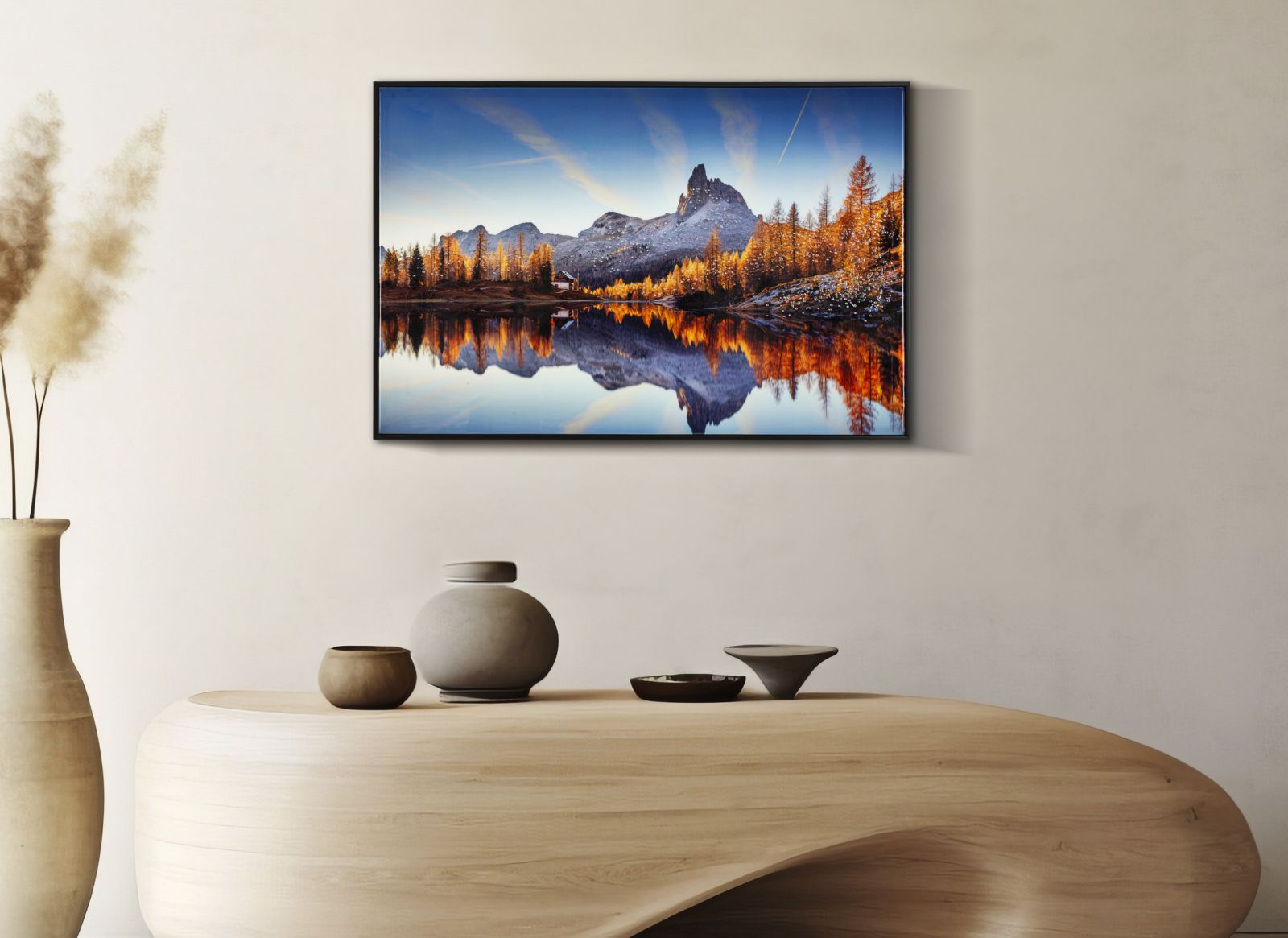 Schilderij Lacquered Canvas Print C/lake Frame 90×4×60 cm