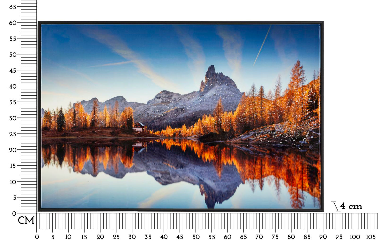 Schilderij Lacquered Canvas Print C/lake Frame 90×4×60 cm