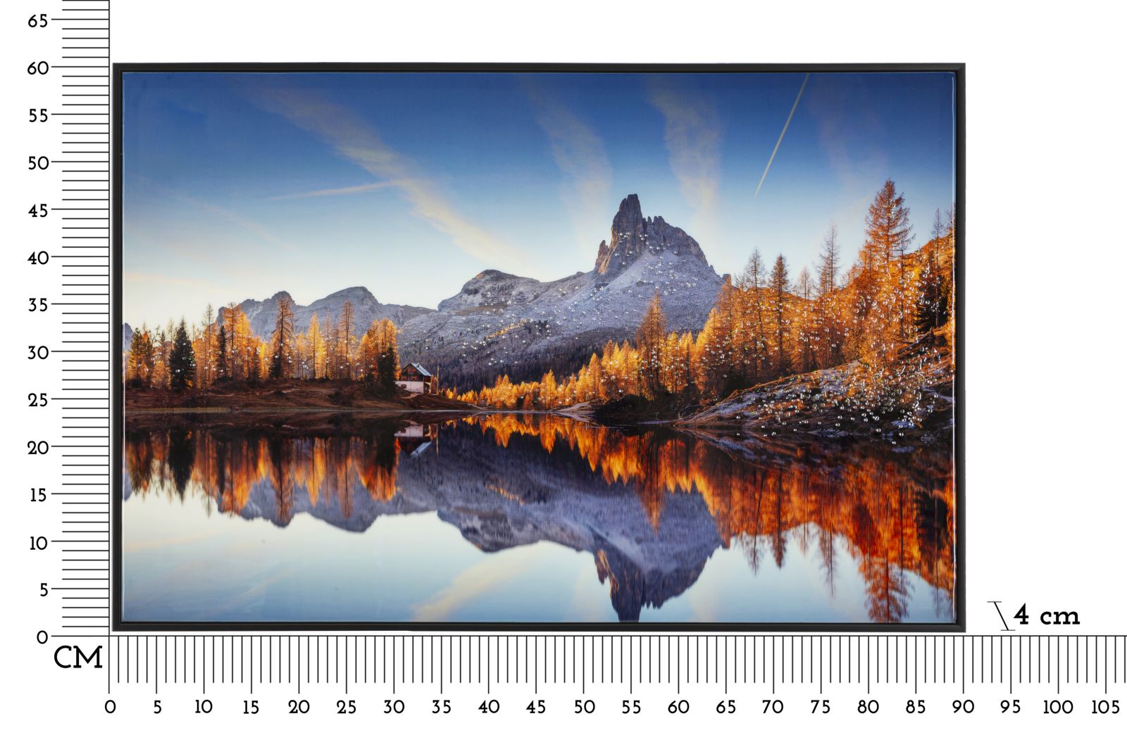 Schilderij Lacquered Canvas Print C/lake Frame 90×4×60 cm