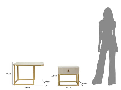 Salontafel Coffee Tables Beautry Set 2 Pcs 70×70×48 cm