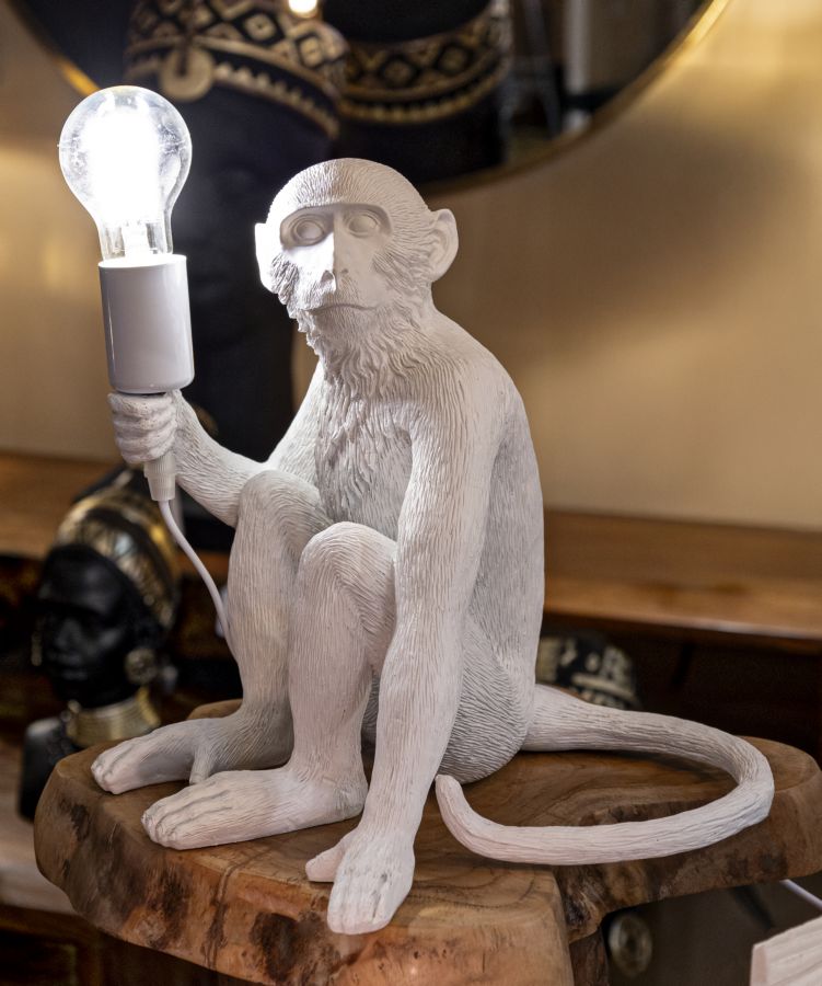 Tafellamp Monkey Sitting White 33×33×32 cm
