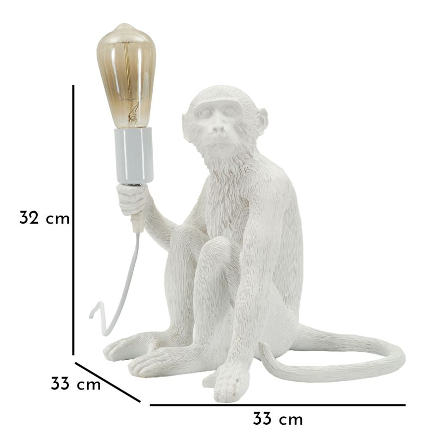 Tafellamp Monkey Sitting White 33×33×32 cm