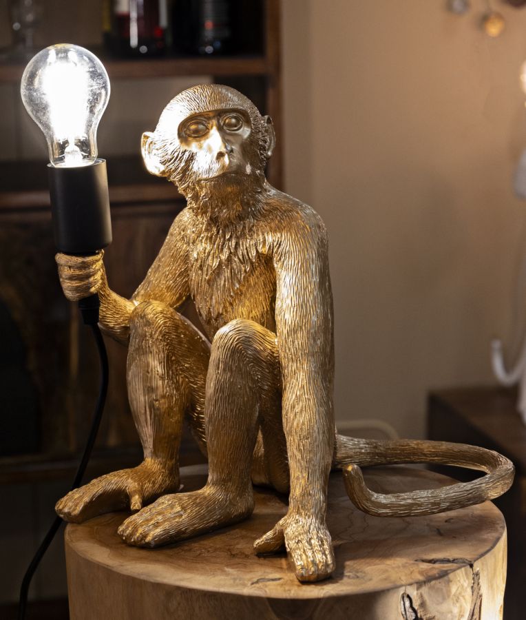 Tafellamp Monkey Sitting Gold 33×33×32 cm