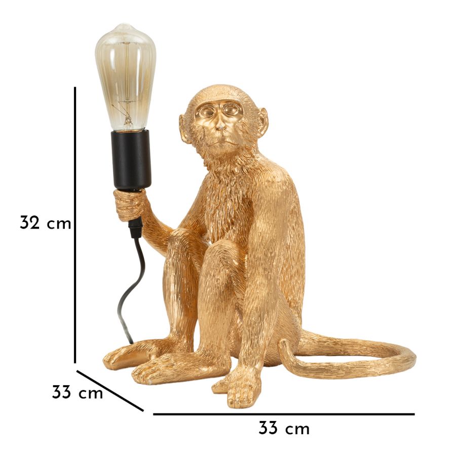 Tafellamp Monkey Sitting Gold 33×33×32 cm