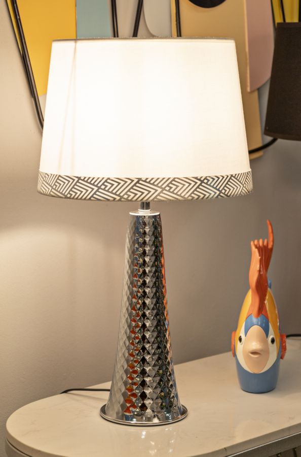 Tafellamp Tower Table Lamp Silver 30×54 cm