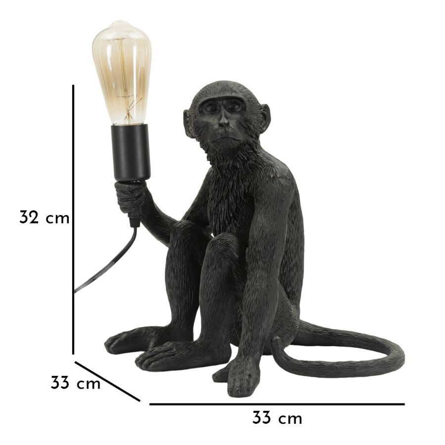 Tafellamp Monkey Sitting Black 33×33×32 cm