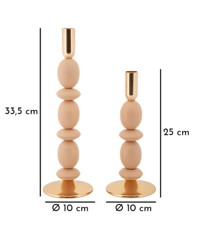 Kandelaar Shuttle Pink Set 2 Pcs Ø 10×25 cm