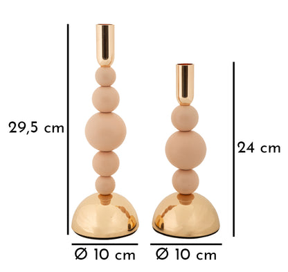 Kandelaar Bolly Pink Set 2 Pcs Cm