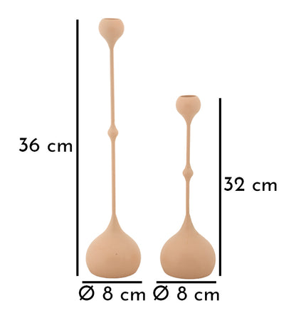 Kandelaar Slimmy Pink Set 2 Pcs Ø 8×26 cm