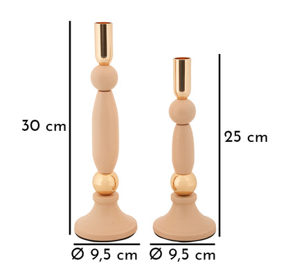 Kandelaar Strek Pink Set 2 Pcs Ø 9,5×25 cm