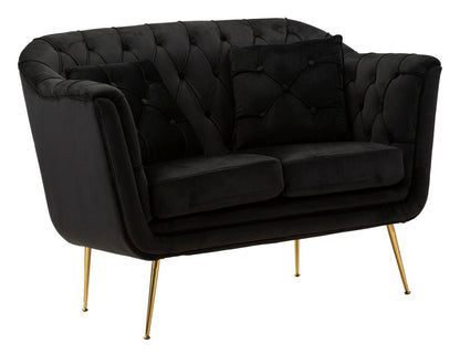 Bank Budapest Sofa' 2 Seats Black With Cushions 130×83×91 cm