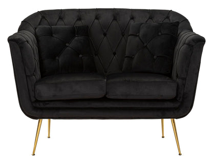 Bank Budapest Sofa' 2 Seats Black With Cushions 130×83×91 cm