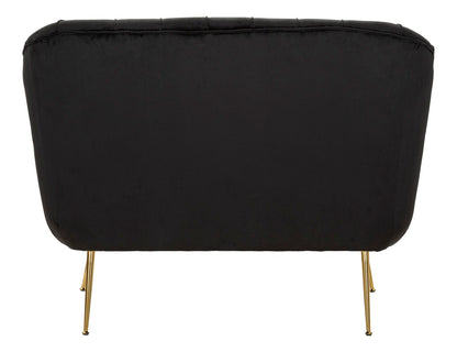 Bank Budapest Sofa' 2 Seats Black With Cushions 130×83×91 cm