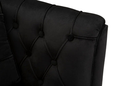 Bank Budapest Sofa' 2 Seats Black With Cushions 130×83×91 cm