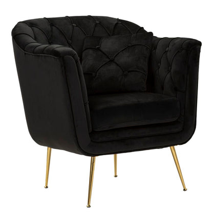 Fauteuil Budapest Armchair Black With Cushion 88×83×91 cm