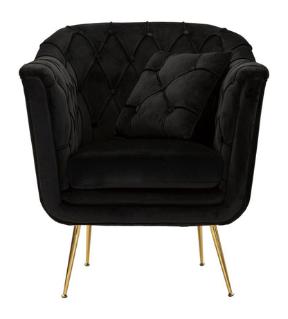 Fauteuil Budapest Armchair Black With Cushion 88×83×91 cm