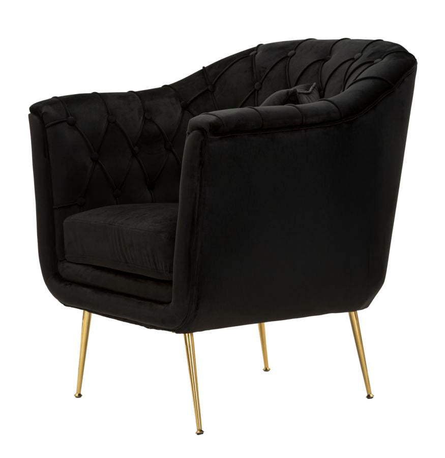 Fauteuil Budapest Armchair Black With Cushion 88×83×91 cm