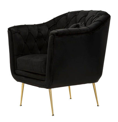 Fauteuil Budapest Armchair Black With Cushion 88×83×91 cm