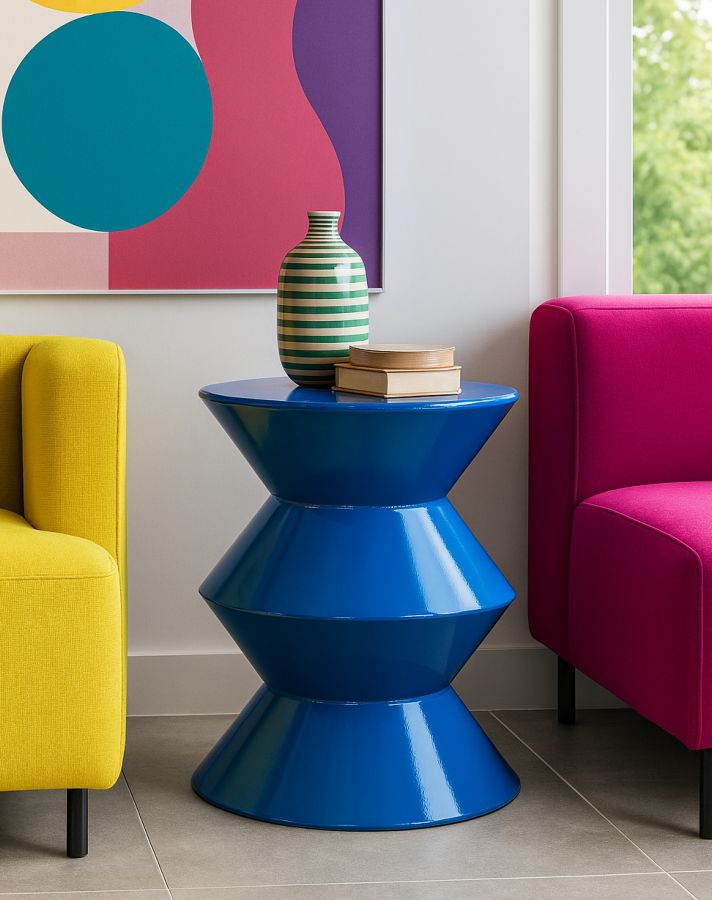 Bijzettafel Zag End Table Blue Ø 37,5×45 cm