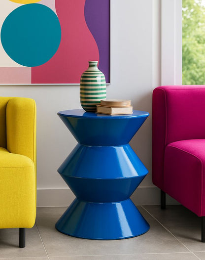Bijzettafel Zag End Table Blue Ø 37,5×45 cm