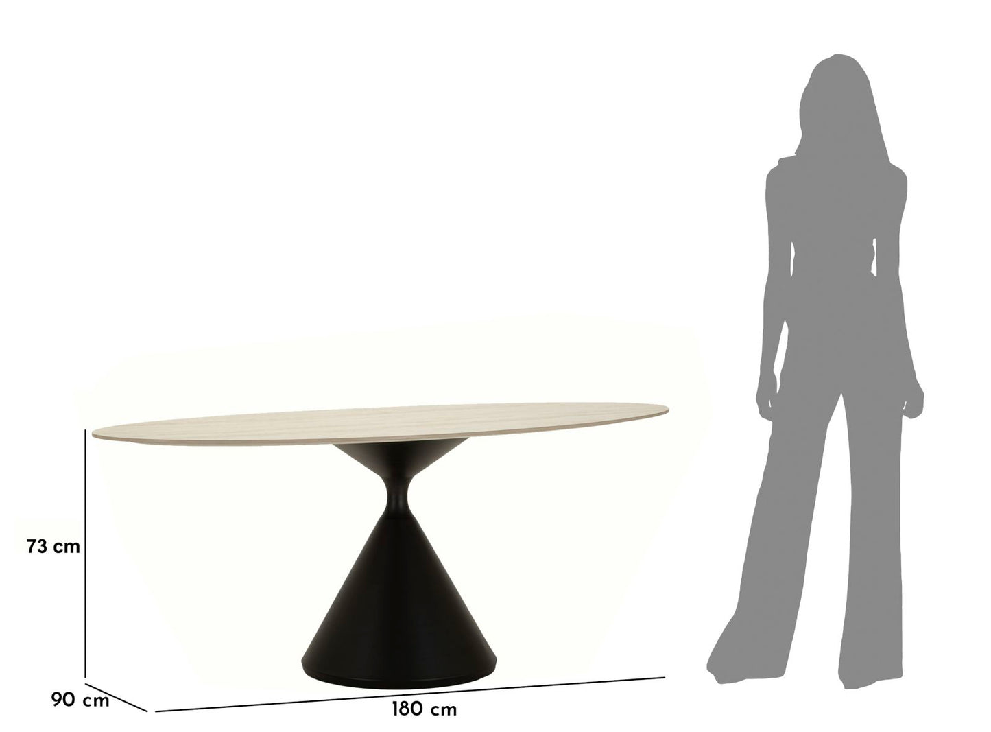 Eettafel Space 180×90×73 cm