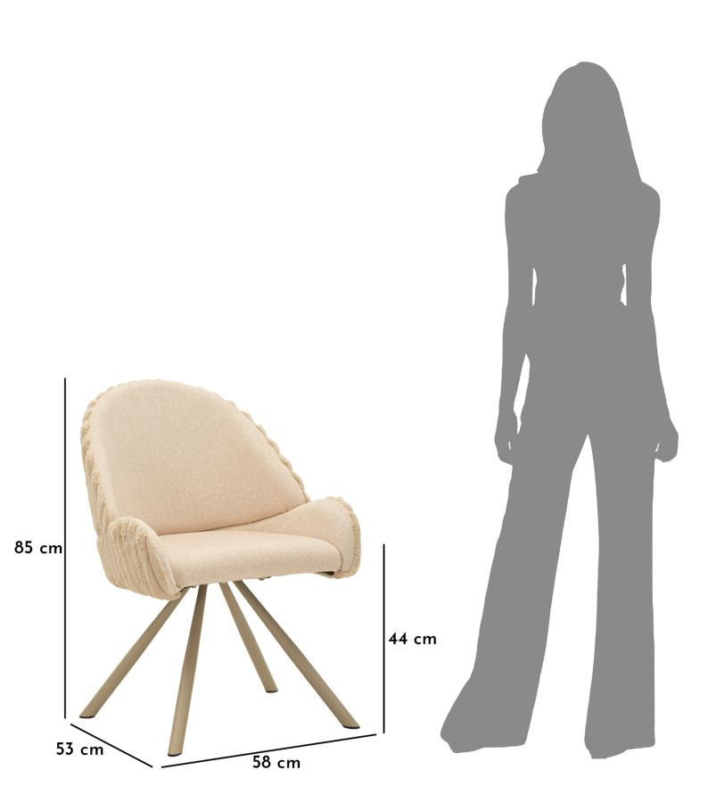 Stoel Sedia Stoccolma -a-crema Set 2 Pz 58×53×85 cm