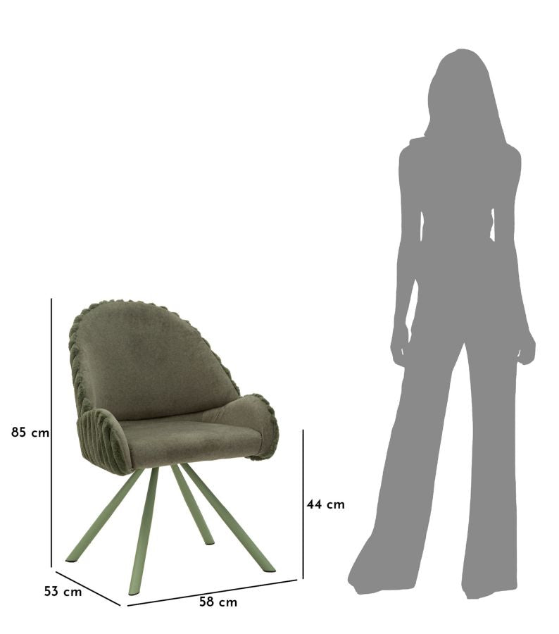 Stoel Sedia Stoccolma -a- Verde Set 2 Pz 58×53×85 cm