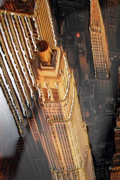 Schilderij On Canvas New York Laquared With Frame -a- 72×4×102 cm
