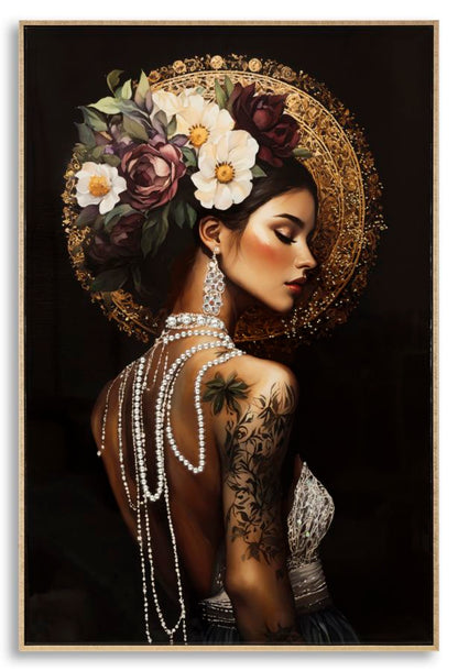Schilderij On Canvas Persian Laquared With Frame-a- 62×3,5×92 cm