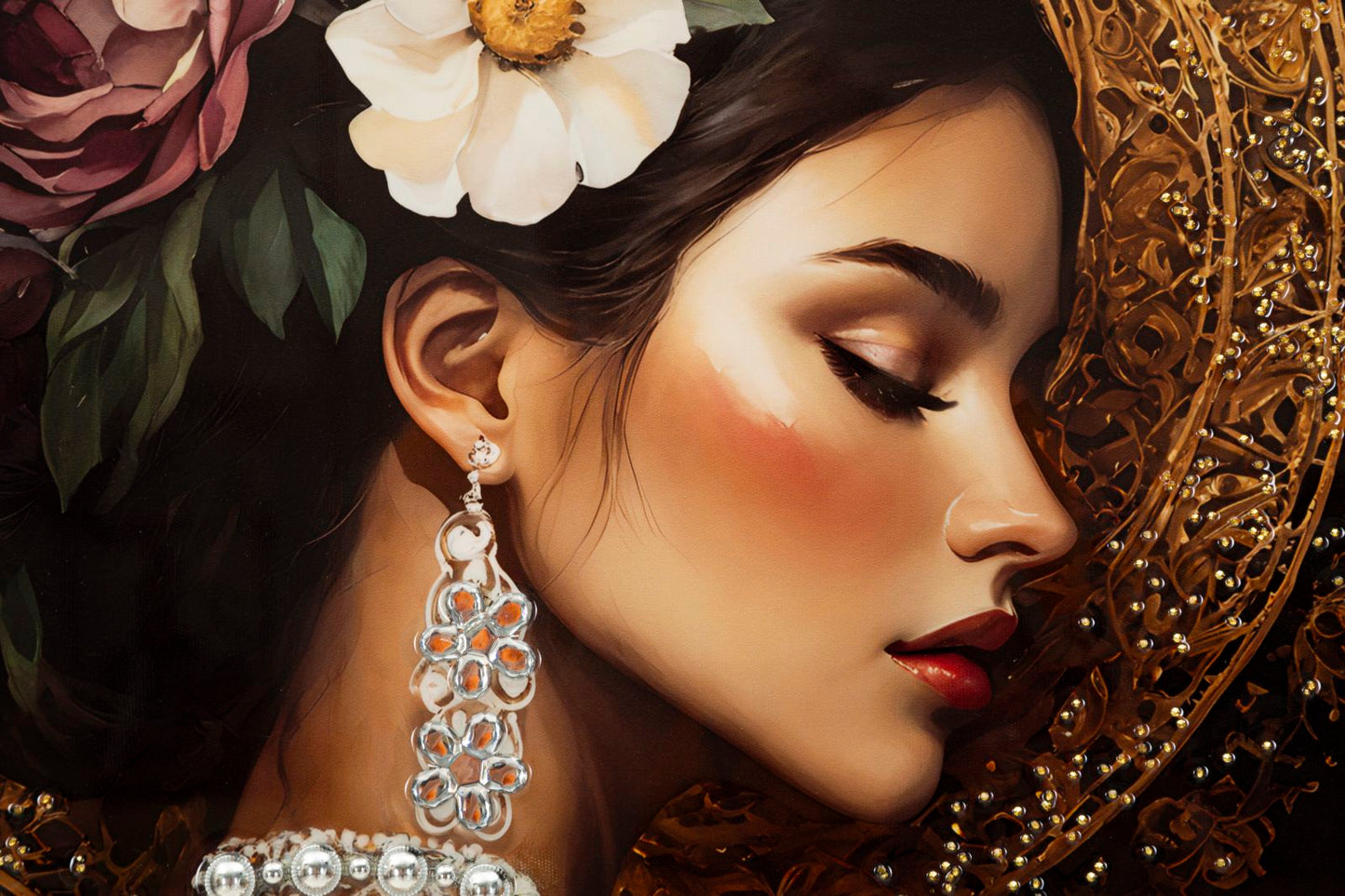 Schilderij On Canvas Persian Laquared With Frame-a- 62×3,5×92 cm